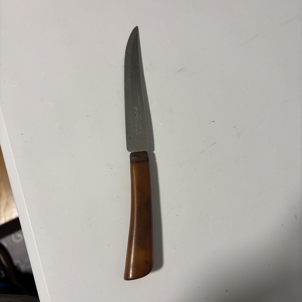 W. Richardson Sheffield England Bakelite Steak Knife Stainless Forever Sharp MCM